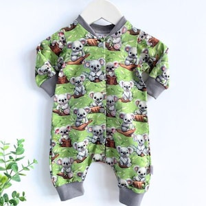 Unisex baby koala onepiece, Cute koala infant romper, Aussie Overseas Baby Shower Gift, Australian baby present, Handmade baby sleepsuit