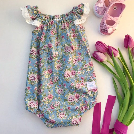 baby girl floral romper