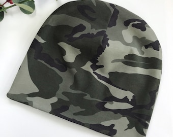 Camo beanie hat, Unisex camouflage watchcap, Camo headwear, Cotton camo beanie, Hiphop camo beanie hat, Woodland camouflage skullcap