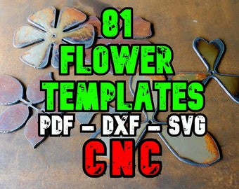 81 Flower and leaf templates in PDF, DXF and SVG format - #1 - Designed by Joshua De Lisle
