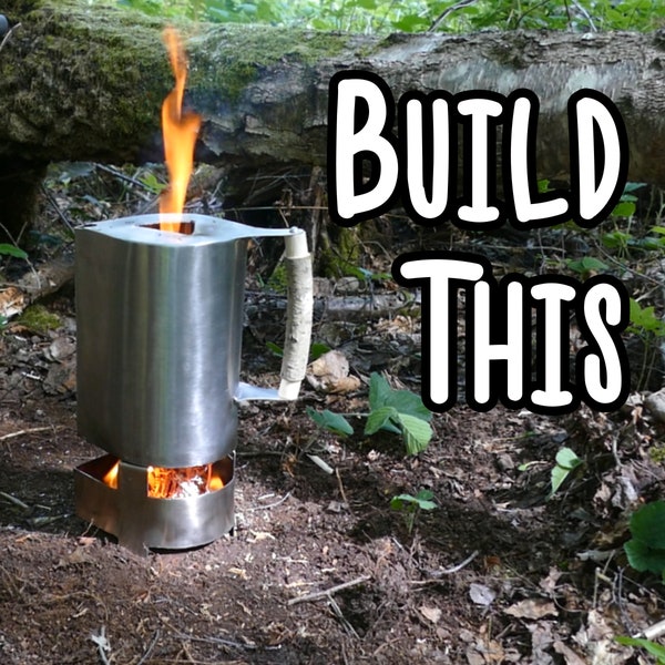 DIY Storm kettle build design - Ultimate survival and camping Kelly Ghillie Hobo rocket kettle Stove - DXF and PDF