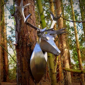 DIY Stags Head Metal Sculpture Welding Patterns (PDF & DXF Digital Download)