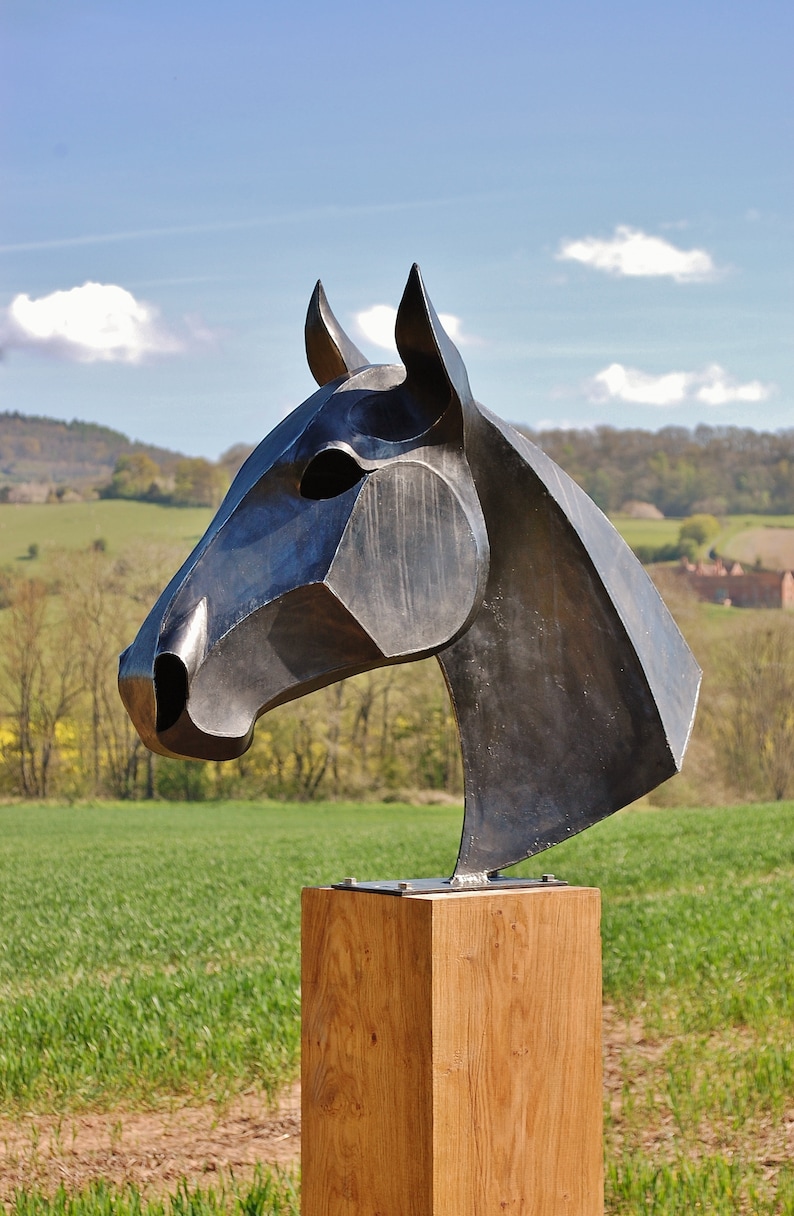 DIY Horse head welding sculpture patterns DXF and PDF image 1