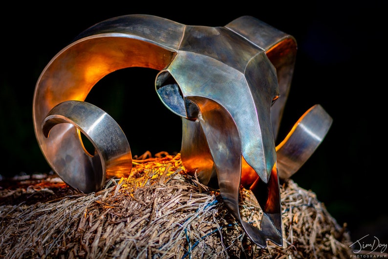 DIY Ram Skull welded sculpture patterns/templates - DXF and PDF image 1