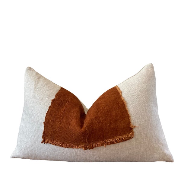 GALIA || Rust Mudcloth Pillow Cover