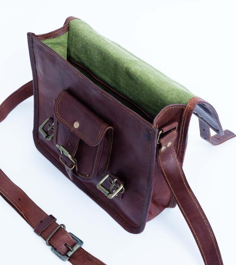 Handmade Brown Leather Bag Purse Messenger BagVintage StyleLeather Hand BagCross body BagShoulder Bag