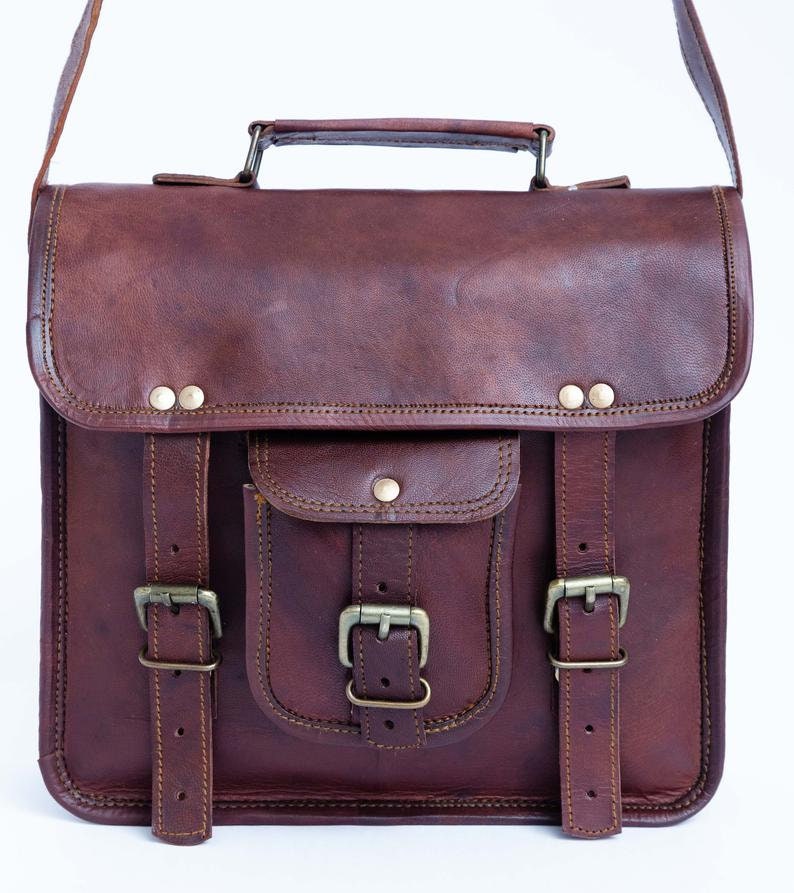 Handmade Brown Leather Bag Purse Messenger BagVintage StyleLeather Hand BagCross body BagShoulder Bag