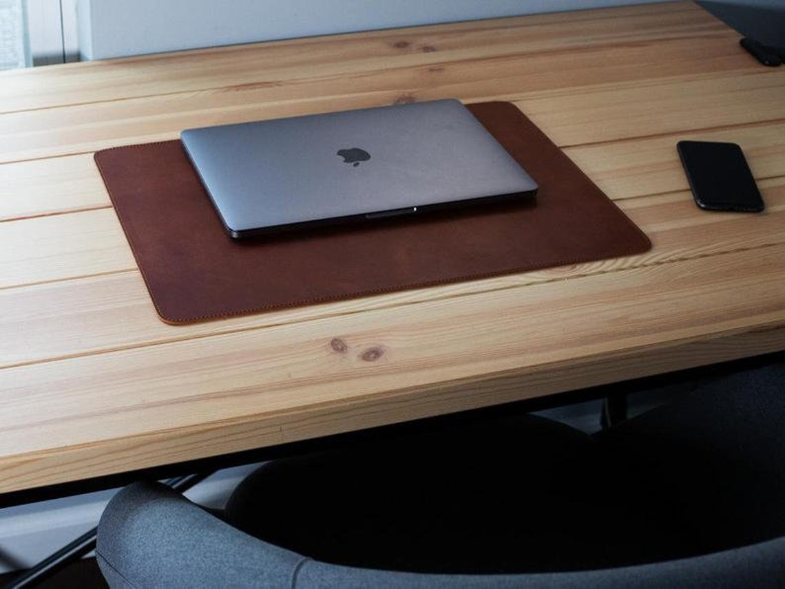 Leather Table Mat/ Brown Leather Desk Mat/custom Leather Desk Etsy