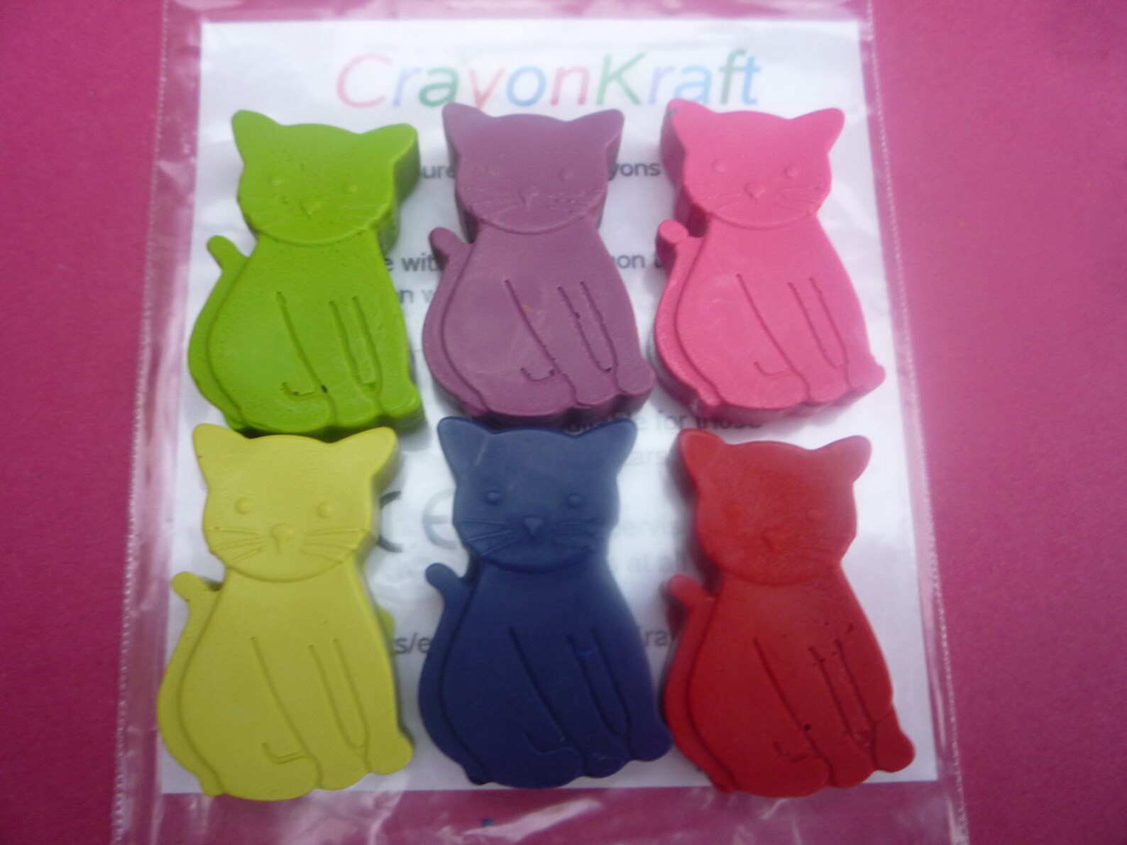 8 Kitten Cat Novelty Wax Crayons Etsy