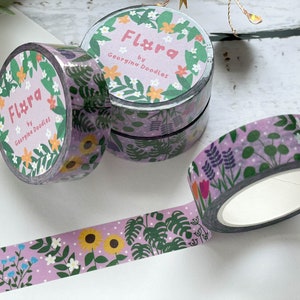 Floral washi tape | washi, tape, digital art, floral, bujo, bullet journal, stationary