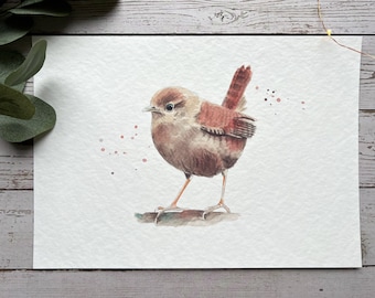 Wren art print | wall art, bird art, british birds