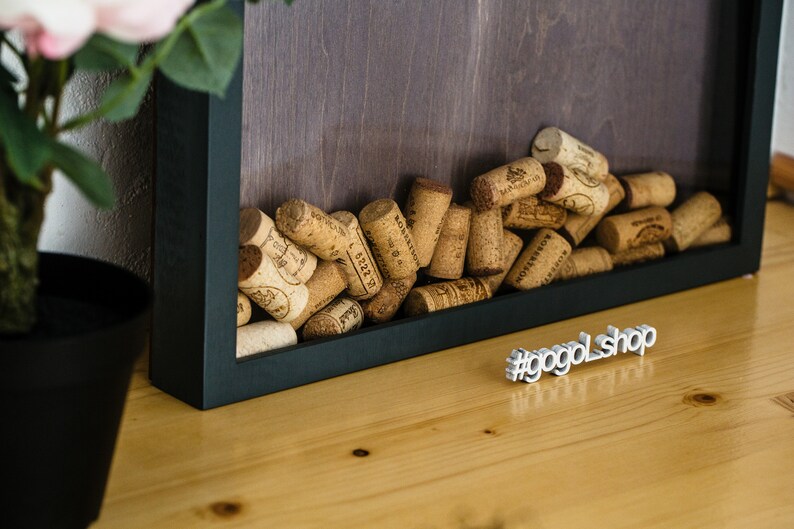 Wedding cork holder shadow box Monogrammed initial custom Etsy