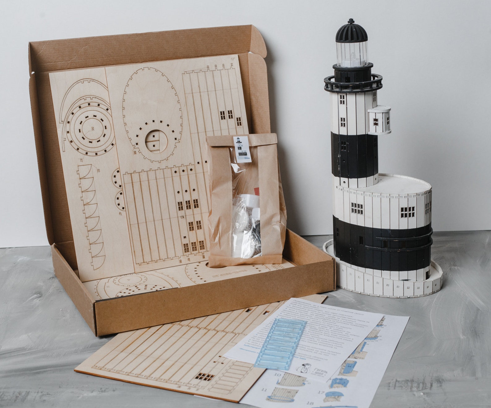 Adult craft kit Wooden model building set of real lighthouse Etsy