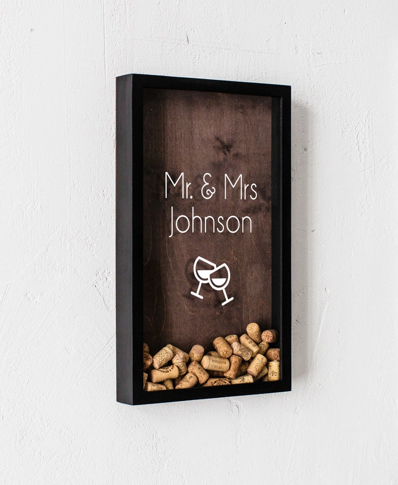 Custom Wine Cork Holder With Names Lastname Wedding Guest Etsy
