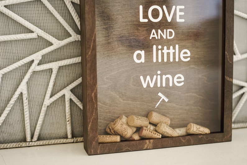 Wine cork holder Wine cork shadow box Wedding guest book Etsy