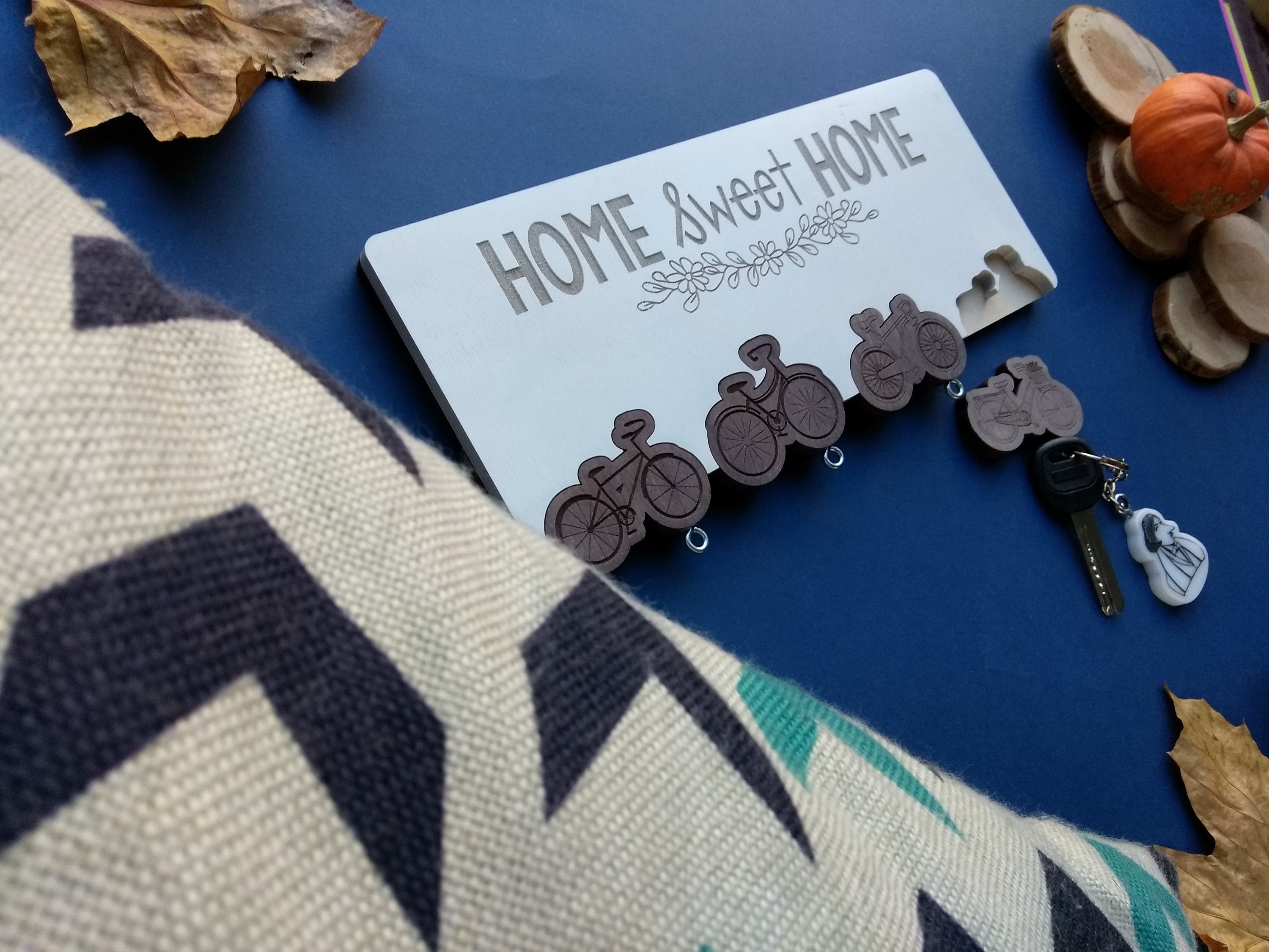 Wooden key holder for wall Wall hook Key rack Wooden wall Etsy