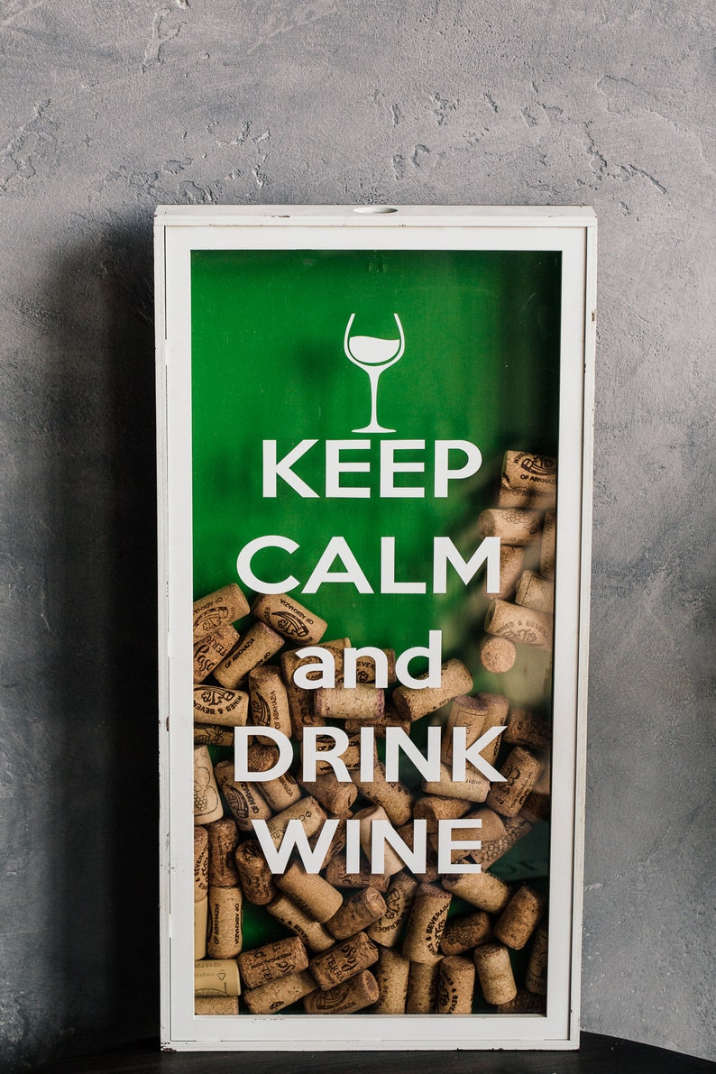 Wine cork holder Wine cork shadow box Wine lover gift Etsy