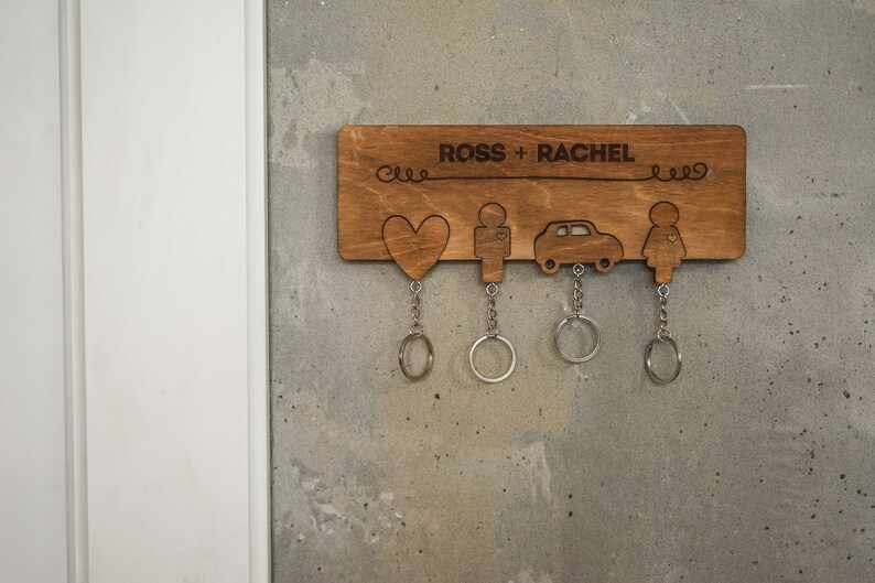 Family keychain holder gift Key chain holder for wall Etsy