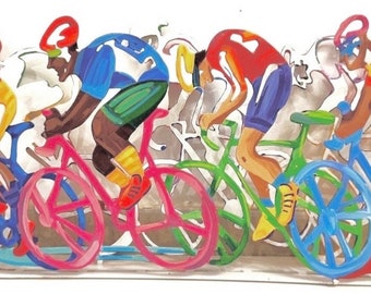 Bicycles "The Race”, Table Sculpture, Bicycle Sculpture, bicycle art, bicycle artwork, Metal Art, Tabletop, Metal bicycles, Metal wall art
