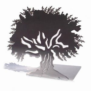 Olive Tree Bookend, Metal bookend, Designed Bookend, Bookends, Book accessories, Brushed Bookend, Tree Bookend, Metal Art Bookend