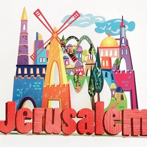 jerusalem Hamsa 3: Artistic Judaica Charm for Good Luck, Protection, and Home Decor