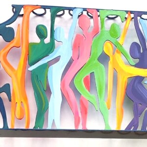 Unique Metal Art Menorah, The Dancers Hanukkah, Judaica Gift, Candle Holder image 6