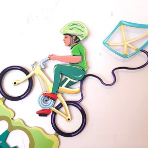 Bicycles Art &quot;The Family Race&quot; , Wall Sculpture, Bicycle Sculpture, bicycle art, bicycle artwork, Metal Art, Wall Decor, Metal bicycle