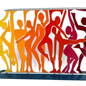 Unique Metal Art Menorah, The Dancers Hanukkah, Judaica Gift, Candle Holder image 9