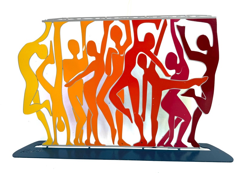 Unique Metal Art Menorah, The Dancers Hanukkah, Judaica Gift, Candle Holder image 9