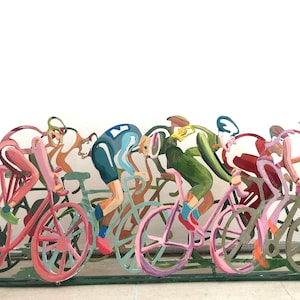 Bicycles &quot;The Race 1”, Table Sculpture, Bicycle Sculpture, bicycle art, bicycle artwork, Metal Art, Tabletop, Metal bicycles, Metal wall art