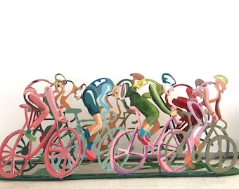Bicycles "The Race 1”, Table Sculpture, Bicycle Sculpture, bicycle art, bicycle artwork, Metal Art, Tabletop, Metal bicycles, Metal wall art