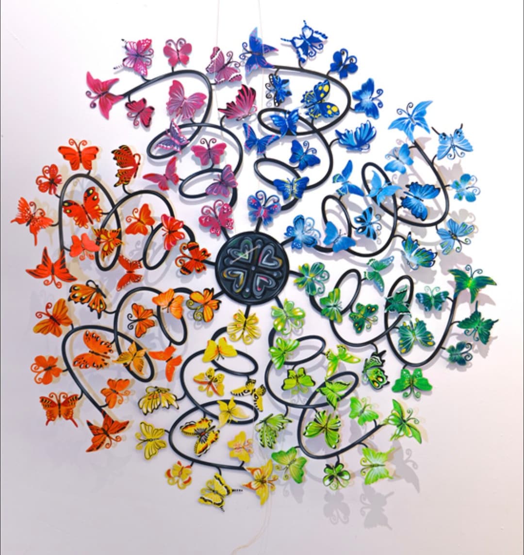 Butterflies Round Sculpture ,metal Art, Wall Hanging, Wall Sculpture