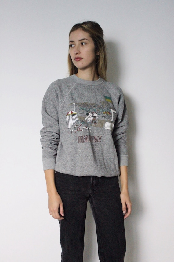 Vintage 1980s Mickey Mouse Sweatshirt | Grey Sweat