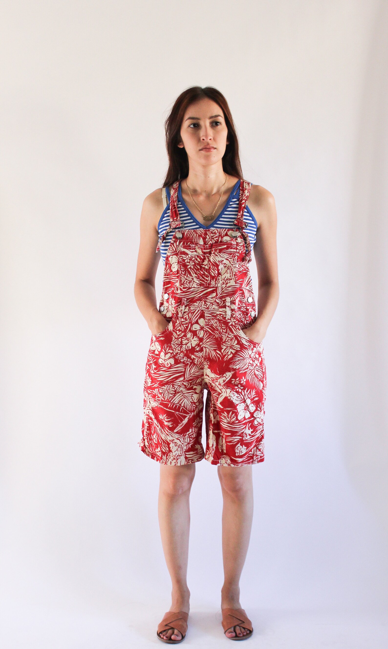 Vintage Red Knit Overall