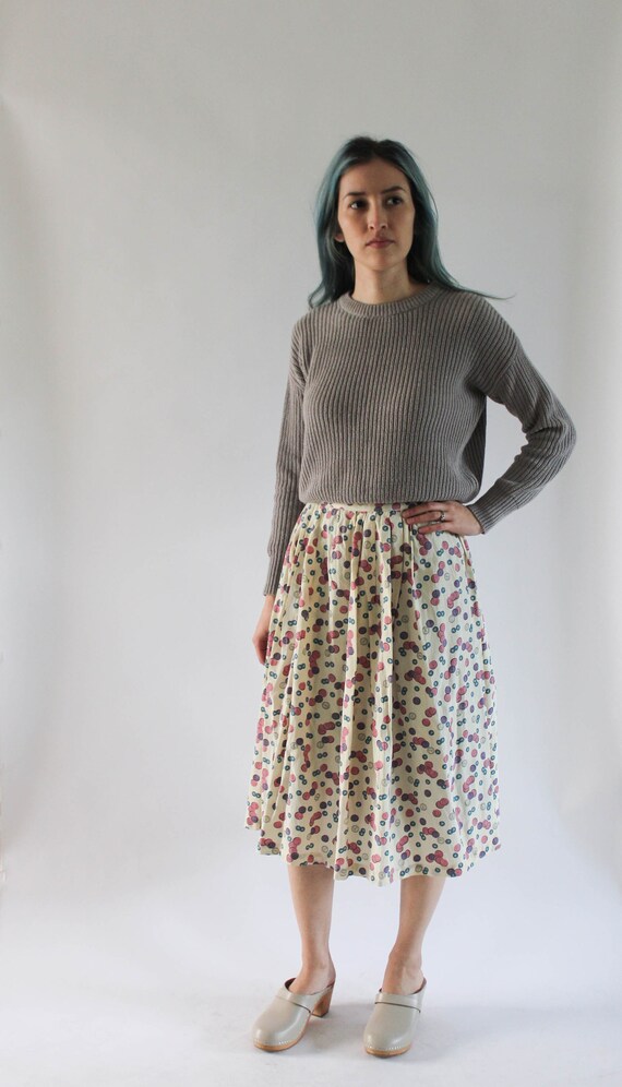 Vintage 1960s Novelty Print Skirt | Button Print … - image 2