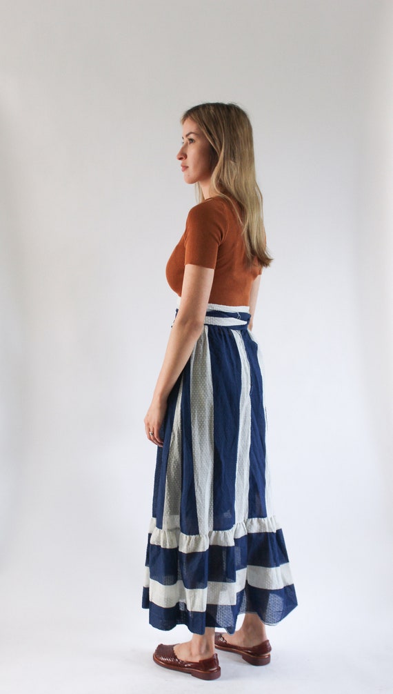 Vintage 1970s Maxi Striped Skirt 24 | Maxi Stripe… - image 4