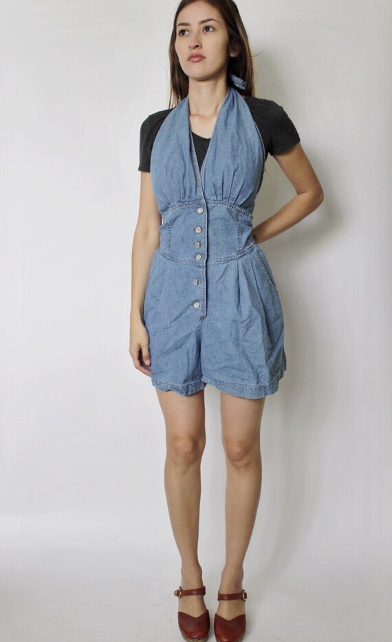 Vintage Denim Jumper | Denim Overall Jumper | Deni