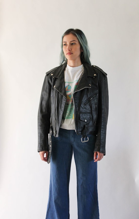 Vintage Biker Leather Jacket M | Leather Jacket |… - image 2