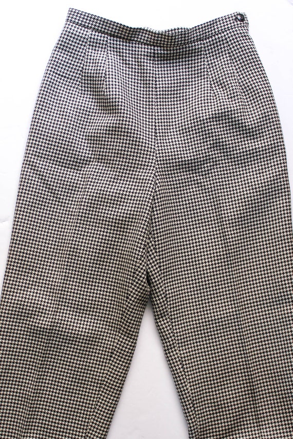 Vintage 1980s Houndstooth Trousers 24.5 | High Wa… - image 9