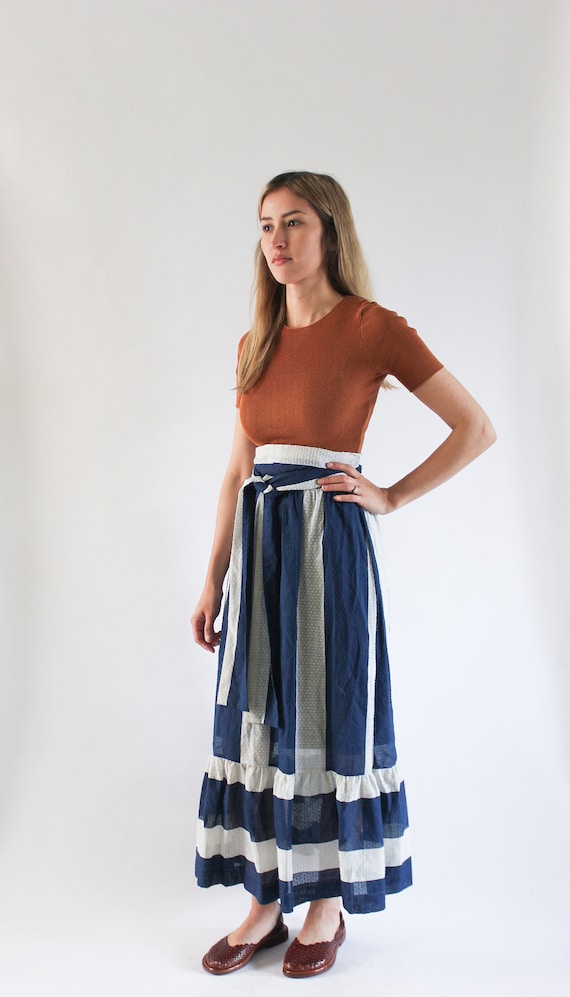 Vintage 1970s Maxi Striped Skirt 24 | Maxi Stripe… - image 2