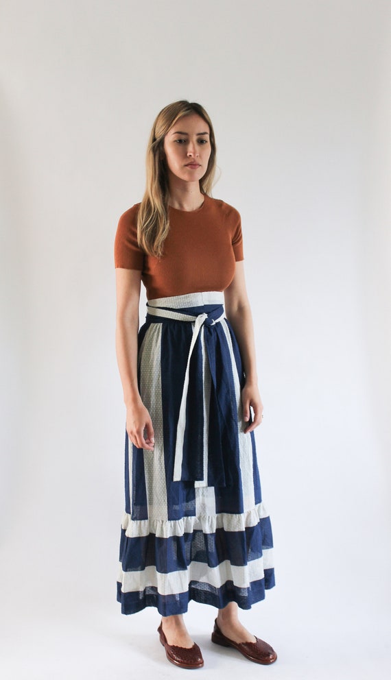 Vintage 1970s Maxi Striped Skirt 24 | Maxi Stripe… - image 1