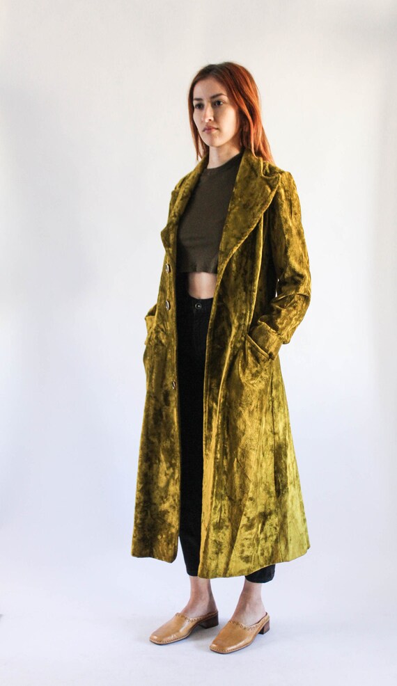 Vintage 1960s Green Velvet Coat | 60s Coat | Crush