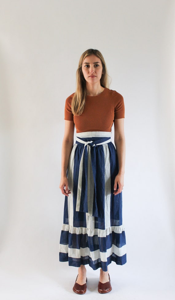 Vintage 1970s Maxi Striped Skirt 24 | Maxi Stripe… - image 3