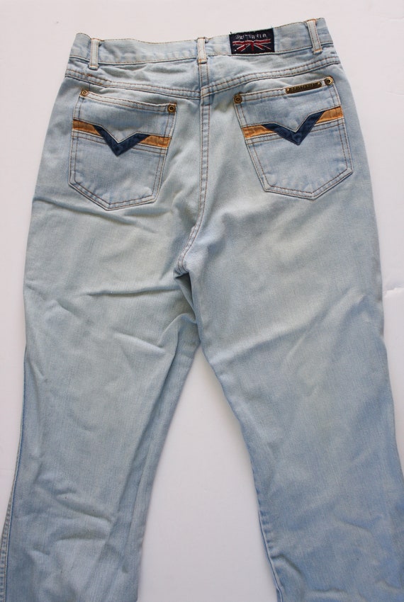 Vintage 1970s Brittania Bell Bottom Jeans 24.5 | … - image 8