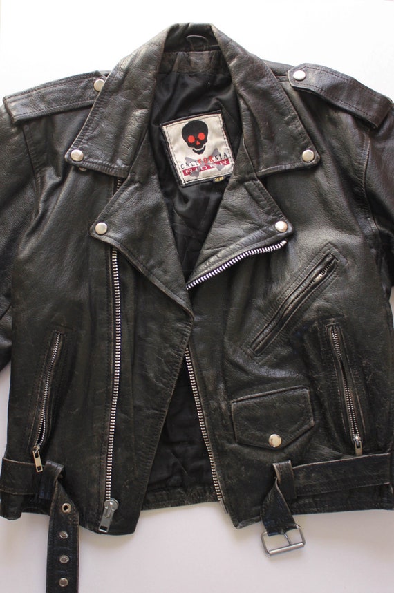 Vintage Biker Leather Jacket M | Leather Jacket |… - image 5