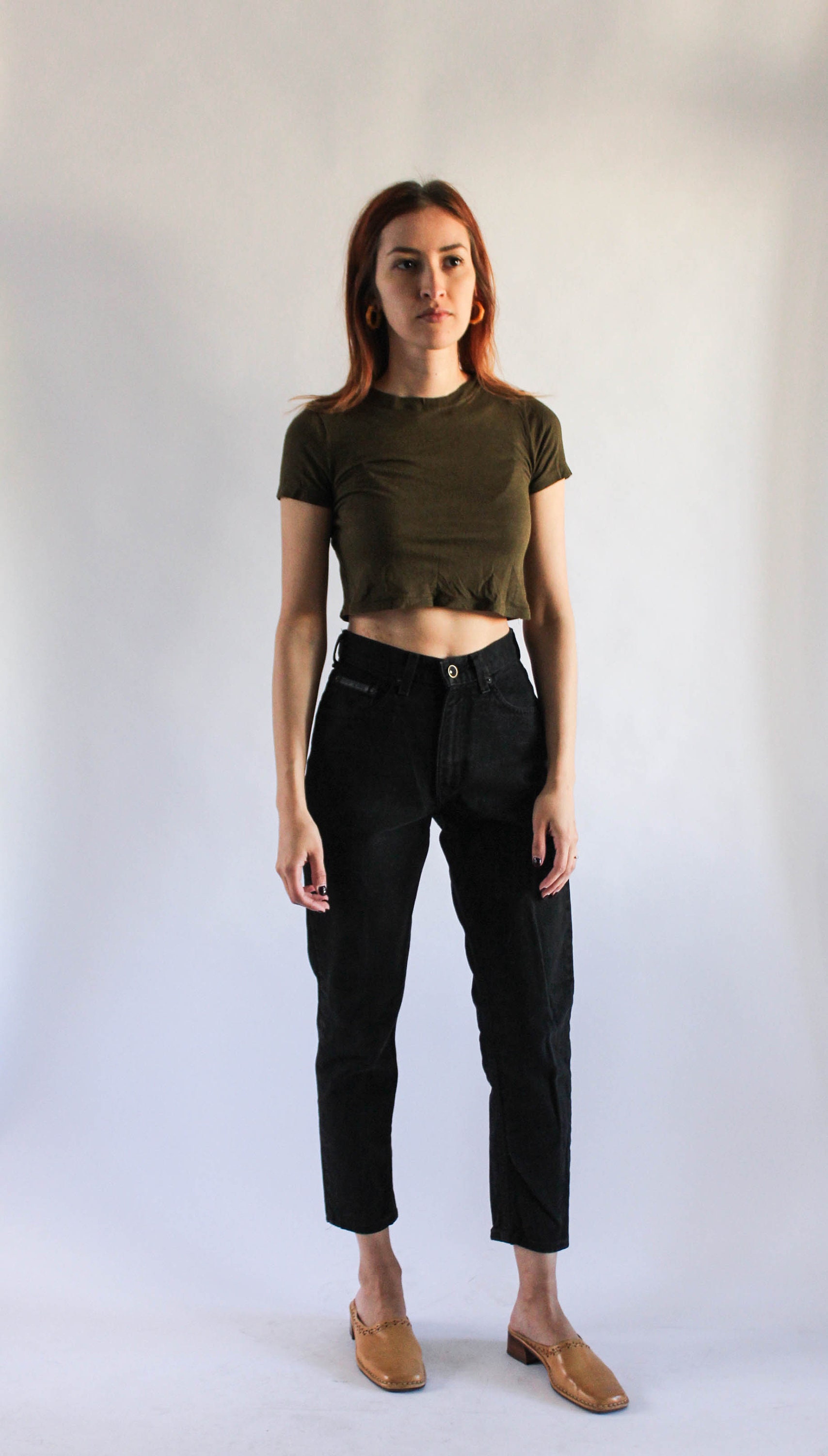 Vintage 90s Black DKNY Jeans 23 | 90s High Waist Faded Black