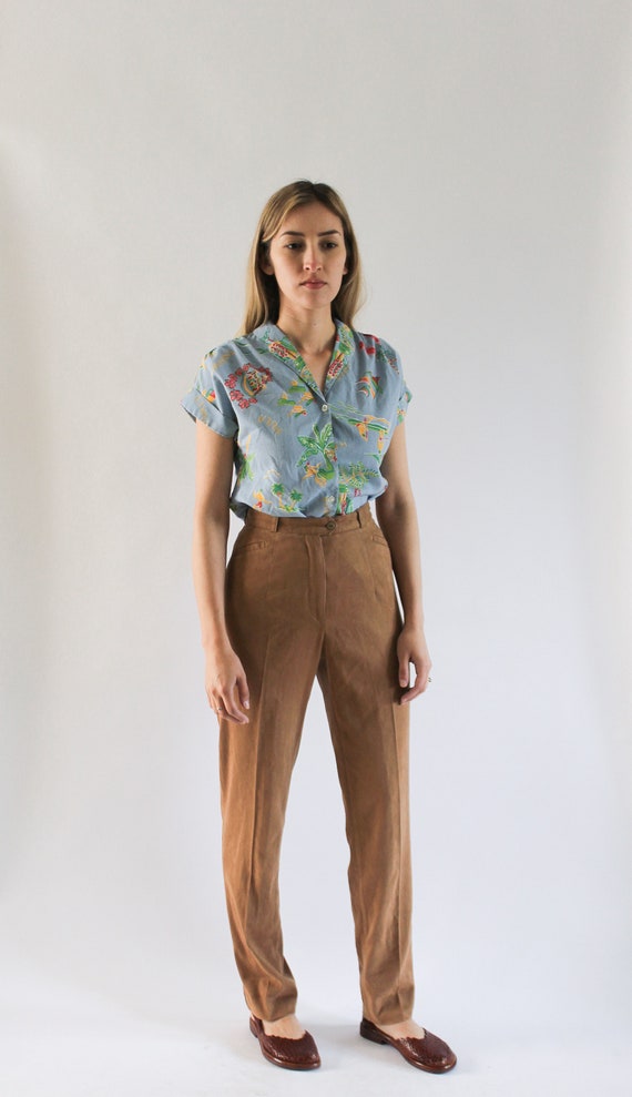 Vintage 1990s Faux Suede Pants 24 | Vintage Brown