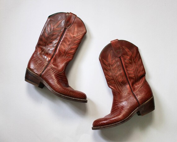 Vintage 1980s Cowboy Boots | Brown Cowboy Boots |