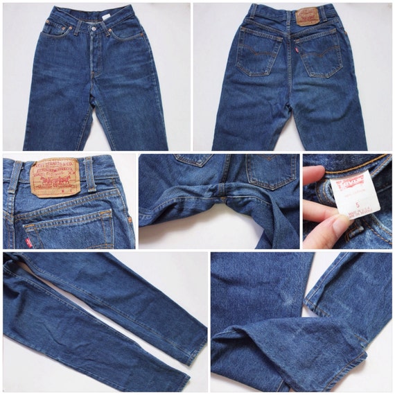 501 dark blue denim jeans