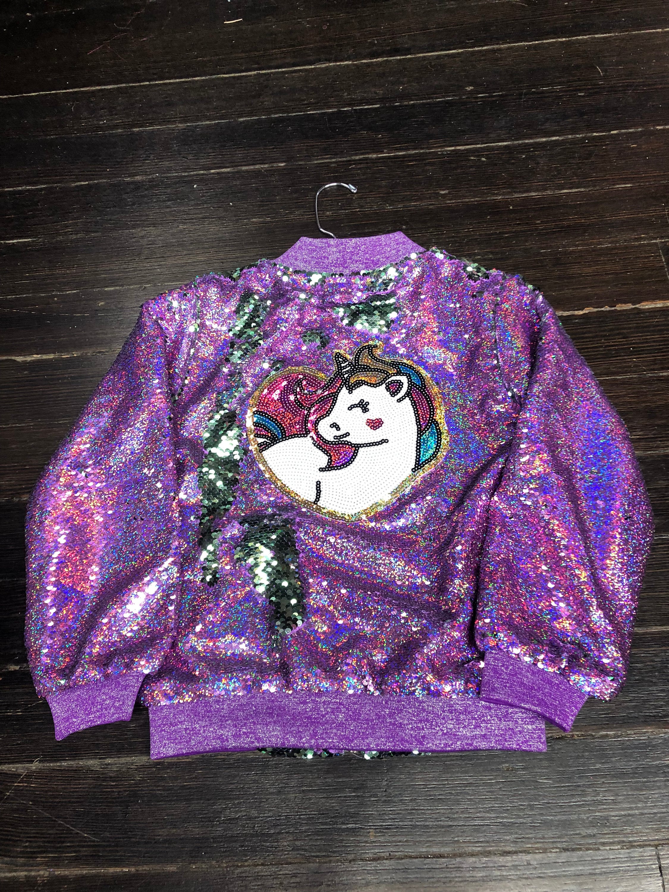 Sequin unicorn jacket sale
